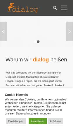 Vorschau der mobilen Webseite dialog-steuerberatung.de, Dialog Wirtschaftsberatungs- und Steuerberatungsgesellschaft mbH