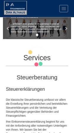 Vorschau der mobilen Webseite steuerberater-althaus.de, Steuerberater Dirk Althaus