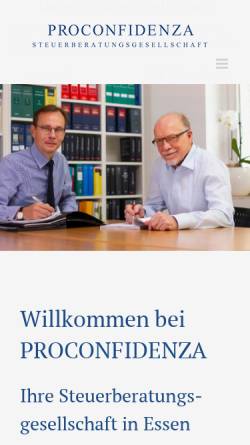 Vorschau der mobilen Webseite www.proconfidenza-steuerberater.de, Proconfidenza Steuerberatungsgesellschaft