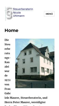 Vorschau der mobilen Webseite www.kanzlei-uhlmann.de, Steuerkanzlei Nicole Uhlmann