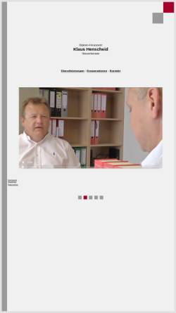 Vorschau der mobilen Webseite www.klaushenscheid.de, Diplom-Finanzwirte Henscheid und Steuerberater Stuhldreier