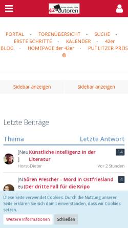 Vorschau der mobilen Webseite forum.42erautoren.de, Forum des 42erAutoren e.V.