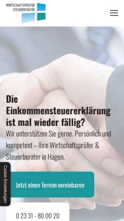 Vorschau der mobilen Webseite www.steuerberater-fhb.de, Steuerberatung Hill