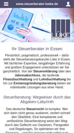 Vorschau der mobilen Webseite www.steuerberater-lueke.de, Dipl.-Ök. Rasmus Lüke