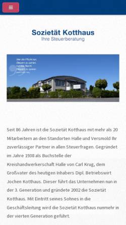 Vorschau der mobilen Webseite stb-kotthaus.de, Sozietät Kotthaus