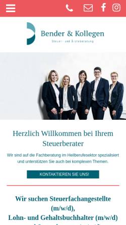 Vorschau der mobilen Webseite www.bender-juelich.de, Bender und Kollegen GmbH Steuerberatungsgsesllschaft