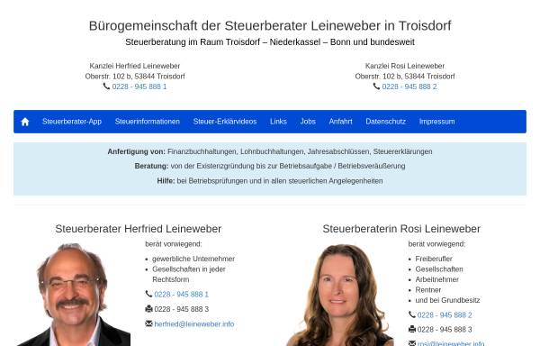 Vorschau von www.steuerberater-leineweber.de, Steuerbüro Leineweber Troisdorf
