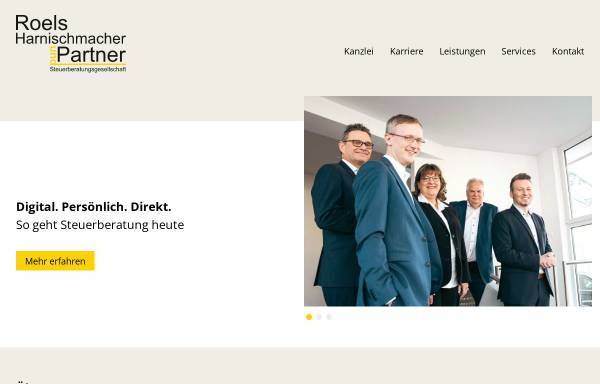 Vorschau von www.roels-harnischmacher-partner.de, Roels, Harnischmacher & Partner GmbH Steuerberatungsgesellschaft