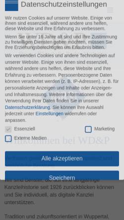 Vorschau der mobilen Webseite www.wd-p.de, WD&P Steuerberatungsgesellschaft