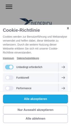 Vorschau der mobilen Webseite www.diederich-steuerberatung.de, Steuerberater Diederich Windeck
