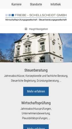 Vorschau der mobilen Webseite friebe-schellscheidt.de, Friebe - Risse - Schellscheidt