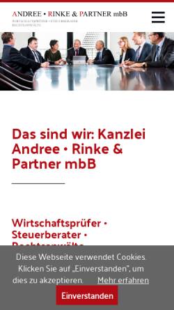 Vorschau der mobilen Webseite www.andree-rinke-partner.de, Andree, Rinke & Partner