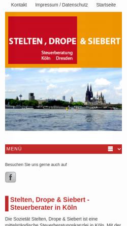 Vorschau der mobilen Webseite www.steuerberatung-stelten.de, Steuerberatung Stelten, Drope und Siebert