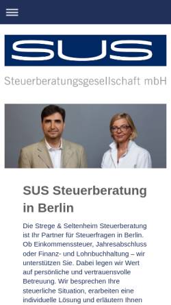 Vorschau der mobilen Webseite www.sus-stb.de, SUS Steuerberatungsgesellschaft mbH