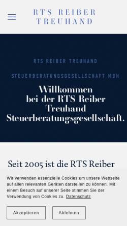 Vorschau der mobilen Webseite www.rts-treuhand.de, RTS Reiber Treuhand Steuerberatungsgesellschaft mbH