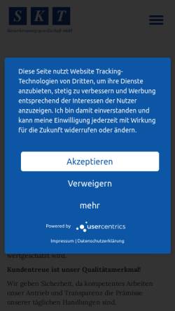 Vorschau der mobilen Webseite www.skt-steuerberatung.de, SKT Steuerberatungsgesellschaft mbH