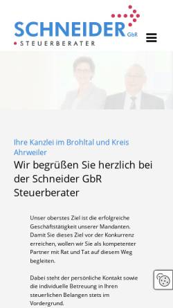 Vorschau der mobilen Webseite www.stb-me-schneider.de, Schneider GbR Steuerberater