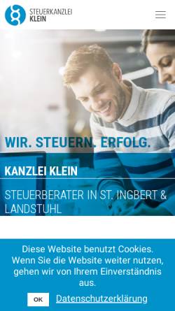 Vorschau der mobilen Webseite www.steuerkanzlei-klein.de, Dipl.-Kfm. Franz Klein - Steuerberater