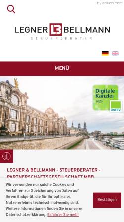 Vorschau der mobilen Webseite www.legner-bellmann.de, Steuerberater Legner und Bellmann