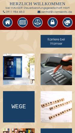 Vorschau der mobilen Webseite www.wamsergmbh.de, Wamser & Collegen Steuerberatungsgesellschaft mbH