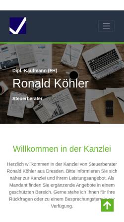 Vorschau der mobilen Webseite www.steuerkoehler.de, Ronald Köhler - Steuerberater