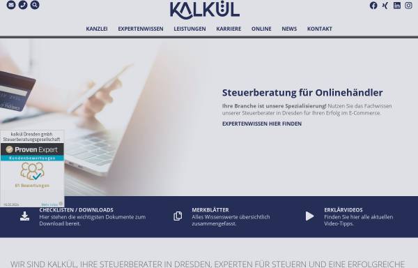 Vorschau von www.kalkuel-dresden.de, Kalkül Dresden GmbH