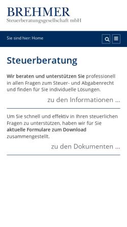 Vorschau der mobilen Webseite www.brehmer-steuer.de, Brehmer Steuerberatungsgesellschaft mbH