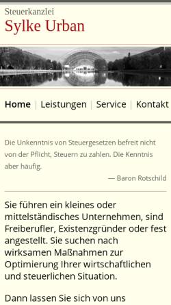 Vorschau der mobilen Webseite www.steuerkanzlei-sylke-urban.de, Steuerkanzlei Sylke Urban