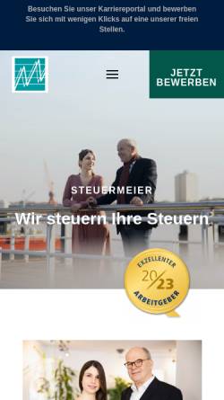 Vorschau der mobilen Webseite www.steuer-meier.de, Meier & Collegen GmbH - Steuerberatungsgesellschaft