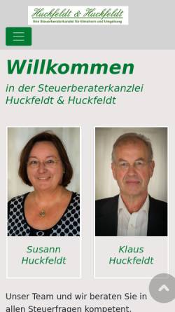 Vorschau der mobilen Webseite www.huckfeldt-stb.de, Huckfeldt & Huckfeldt