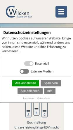 Vorschau der mobilen Webseite www.steuerberater-wilcken.de, Steuerberater Jürgen Schmidt