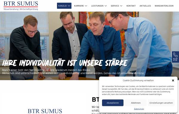 Vorschau von www.btrsumus.de, Lorenzen, Lüder und Partner Steuerberatungsgesellschaft