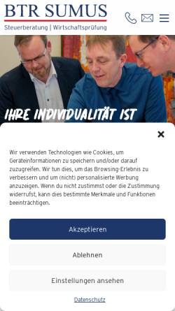 Vorschau der mobilen Webseite www.btrsumus.de, Lorenzen, Lüder und Partner Steuerberatungsgesellschaft