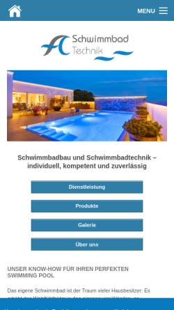 Vorschau der mobilen Webseite www.ac-schwimmbadtechnik.ch, AC Schwimmbadtechnik AG