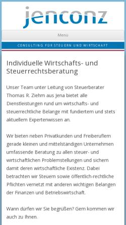 Vorschau der mobilen Webseite www.jenconz.de, Thomas R. Ziehm