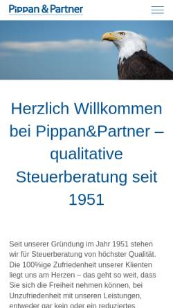 Vorschau der mobilen Webseite www.steuerberater-villach.com, Pippan & Partner Wirtschaftsprüfungs- und Steuerberatungs GmbH & Co KG