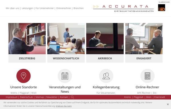 Vorschau von www.accurata.at, Auer Steuerberatungs- und Wirtschaftstreuhand GmbH