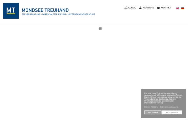 Vorschau von www.mondsee-treuhand.at, Mondsee-Treuhand, Wiedlroither & Partner KG Steuerberatungsgesellschaft