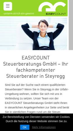 Vorschau der mobilen Webseite www.easycount.at, Easycount Steuerberatungs GmbH