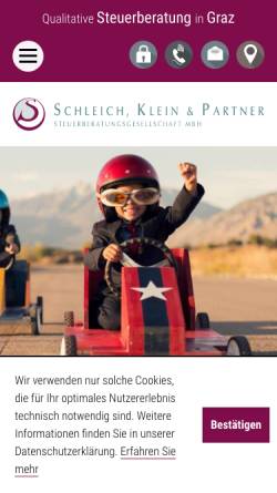 Vorschau der mobilen Webseite www.schleich-klein.at, Schleich, Klein & Partner Steuerberatungsgesellschaft mbH