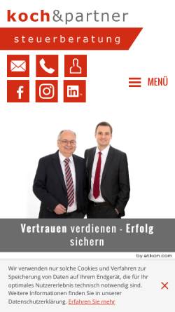 Vorschau der mobilen Webseite www.kochundpartner.at, Koch und Partner Steuerberatungs GmbH