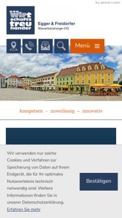Vorschau der mobilen Webseite www.wt-ef.at, Egger und Freidorfer Steuerberatungs-OG