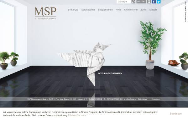 Vorschau von www.msp.at, MSP Steuerberatung GmbH u Co KG