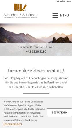 Vorschau der mobilen Webseite www.schoenherr-schoenherr.at, Schönherr und Schönherr - Steuerberatungs- und Unternehmensberatungs GmbH
