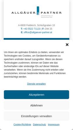 Vorschau der mobilen Webseite allgaeuer-partner.at, Allgäuer und Partner - Wirtschaftsprüfungs und Steuerberatungs GmbH