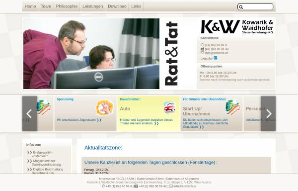 Vorschau von www.kowarik.at, Mag. Dr. Michael Kowarik Wirtschaftstreuhands-KEG