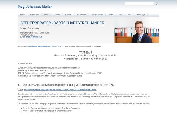 Vorschau von www.meller.biz, Mag. Johannes Meller