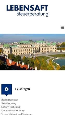 Vorschau der mobilen Webseite www.lebensaft.com, Lebensaft Steuerberatungs- und Wirtschaftstreuhand GmbH