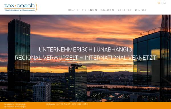 Vorschau von www.taxcoach.at, Taxcoach Wirtschaftsprüfung und Steuerberatung GmbH