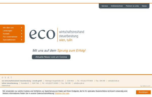 Vorschau von www.ecostb.at, Eco Wirtschaftstreuhand - Steuerberatungsgesellschaft m.b.H